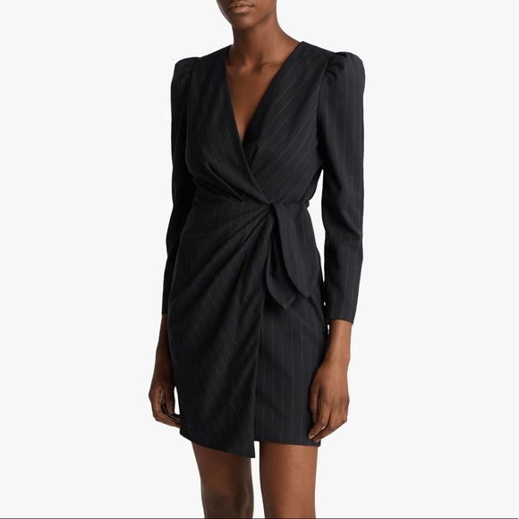 Ba Sh Dresses Bash Burton Black Pinstripe Dress Xs Poshmark